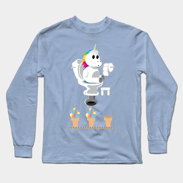 Rainbow Unicorn Ice Cream Long Sleeve T-Shirt by DatLonelyTurtle